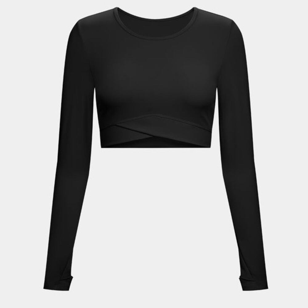 HALARA Black Long Sleeve Crop Top